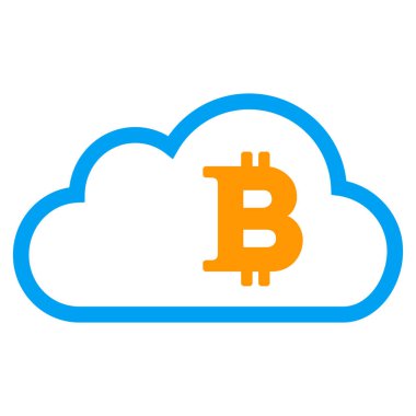 Bitcoin bulut düz simgesi