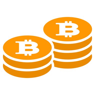Bitcoin para yığınları düz simgesi
