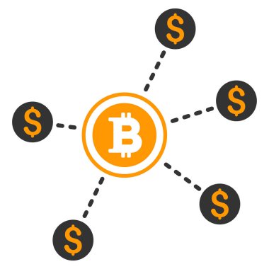 Bitcoin Doları ağ düz simgesi