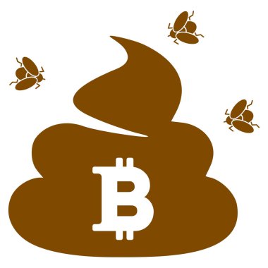 Bitcoin Shit düz simgesi