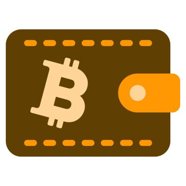 Bitcoin cüzdan düz simgesi