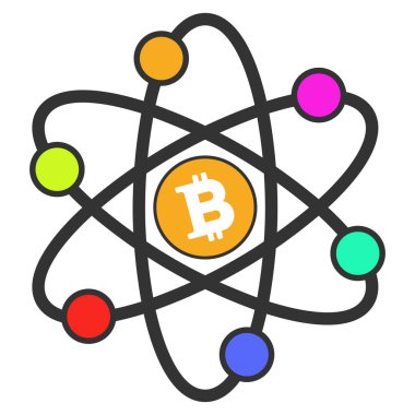 Bitcoin Atom düz simgesi
