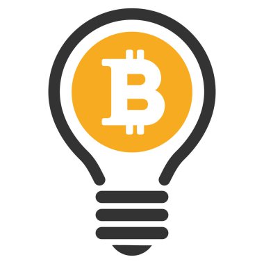 Bitcoin ampul düz simgesi