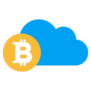 Bitcoin bulut düz simgesi