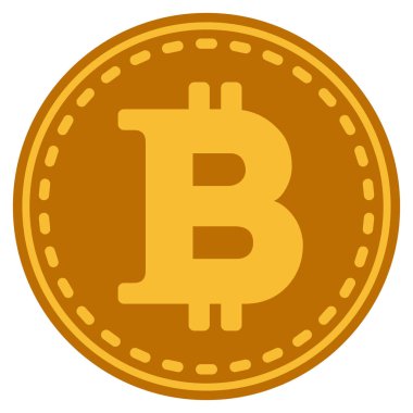 Bitcoin para düz simgesi