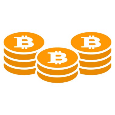 Bitcoin para yığınları düz simgesi