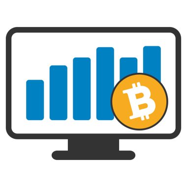 Bitcoin çubuk grafik düz simgesi izleme