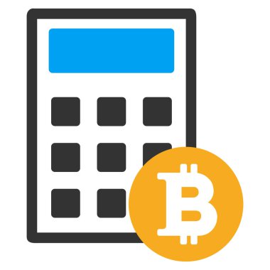 Bitcoin hesap makinesi düz simgesi