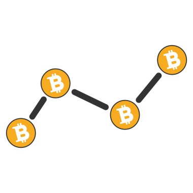 Bitcoin grafik düz simgesi