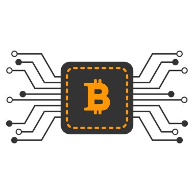 Bitcoin devre bağlantıları düz simgesi