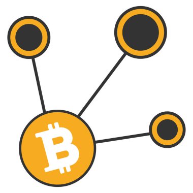 Bitcoin bağlamak düz simgesi
