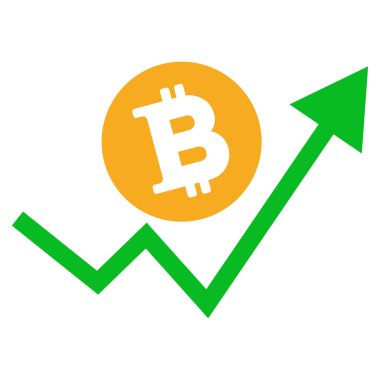 Bitcoin büyümek yukarı Trend düz simgesi