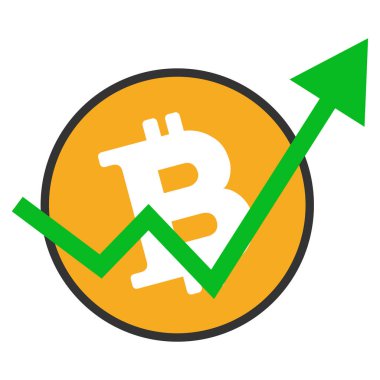 Bitcoin büyüme trendi düz simgesi