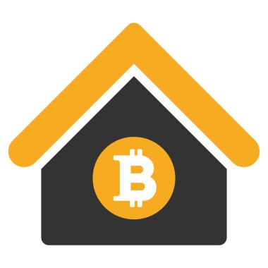 Bitcoin ev düz simgesi