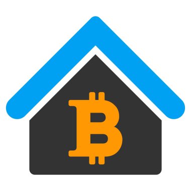 Bitcoin ev düz simgesi