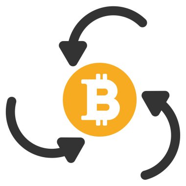 Bitcoin gelir girdap düz simgesi