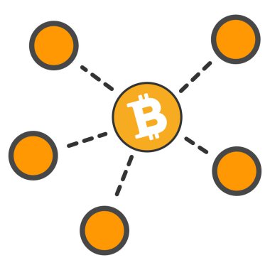 Bitcoin ağ düz simgesi