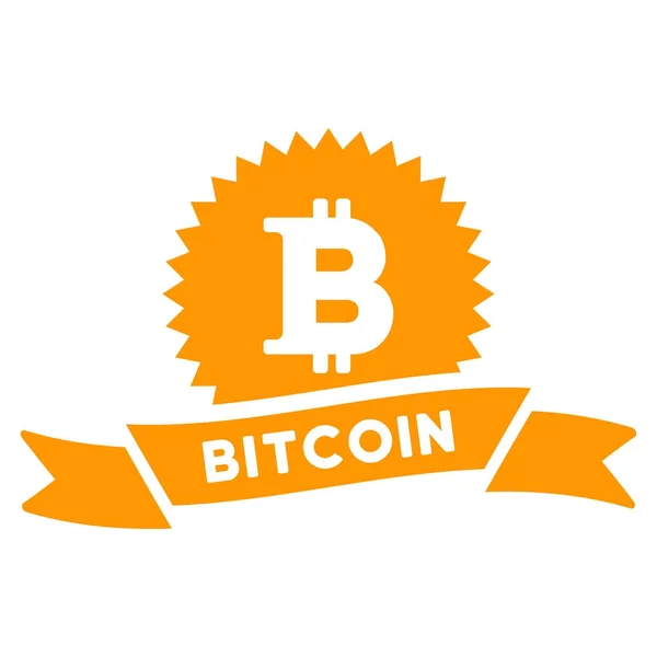 Bitcoin-Belohnungsband flaches Symbol — Stockvektor