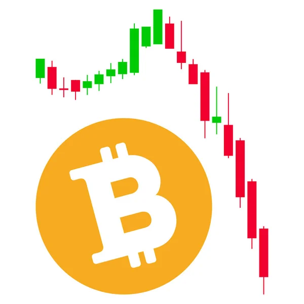 Bitcoin EPIC FAIL grafik düz simgesi — Stok Vektör