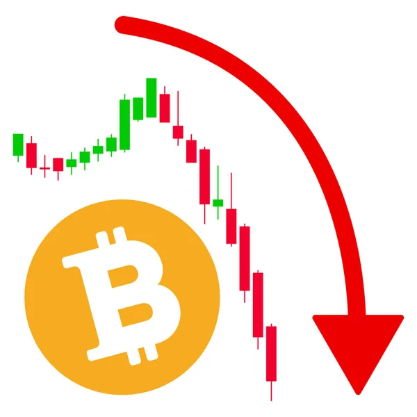 Bitcoin EPIC FAIL Trend düz simgesi — Stok Vektör