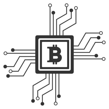 Bitcoin havuzu devre düz simgesi