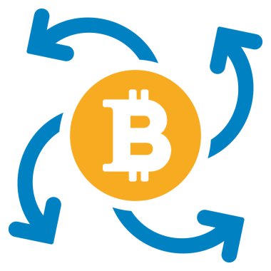 Bitcoin girdap Fişleri Paraya Çevirme düz simgesi