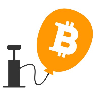 Pompa Bitcoin balon düz simgesi