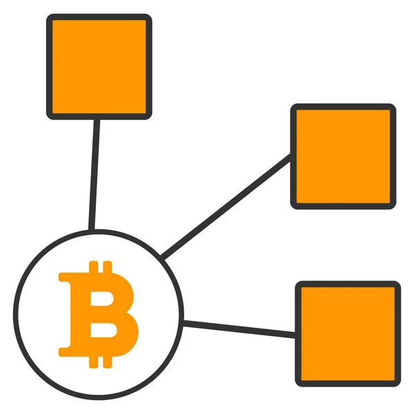 Bitcoin-Knoten flaches Symbol — Stockvektor