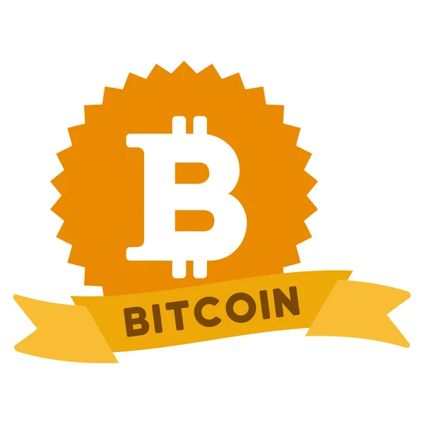 Bitcoin-Belohnungsband flaches Symbol — Stockvektor