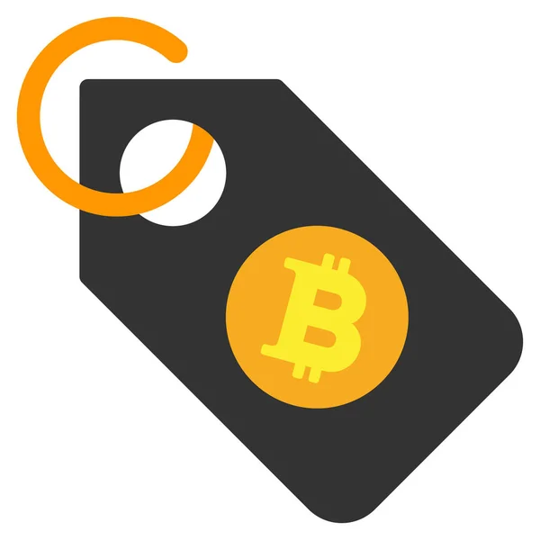 Płaskie ikony znacznika Bitcoin — Wektor stockowy