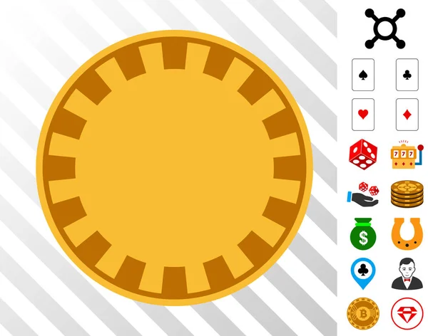 Bonus Casino çip simgesiyle — Stok Vektör