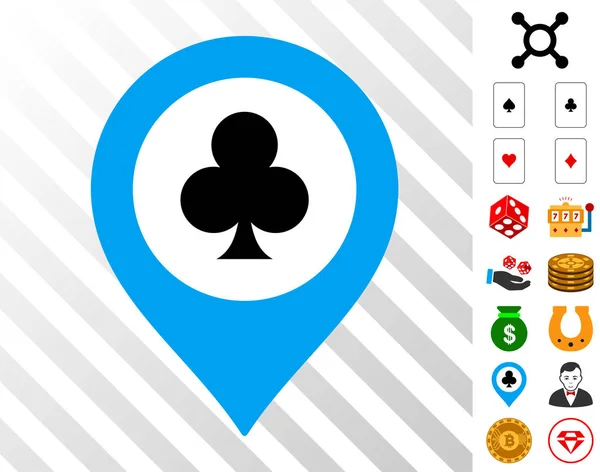 Bonus ile Casino harita işareti simgesi — Stok Vektör