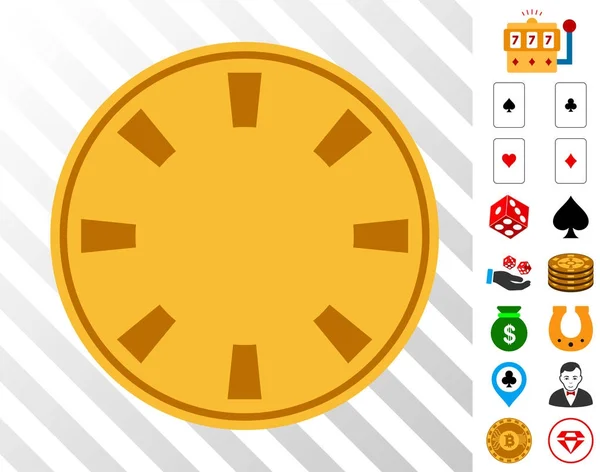 Casino Chip Icon with Bonus — Stock Vector