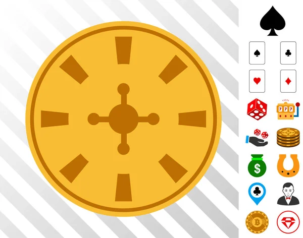 Casino Chip ikonen med Bonus — Stock vektor