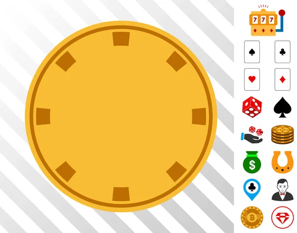 Casino Chip Symbol mit Bonus — Stockvektor