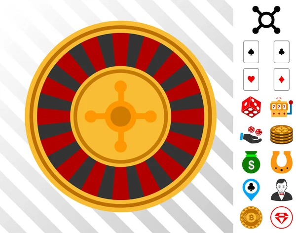 Ruleta de Casino icono con bono — Vector de stock