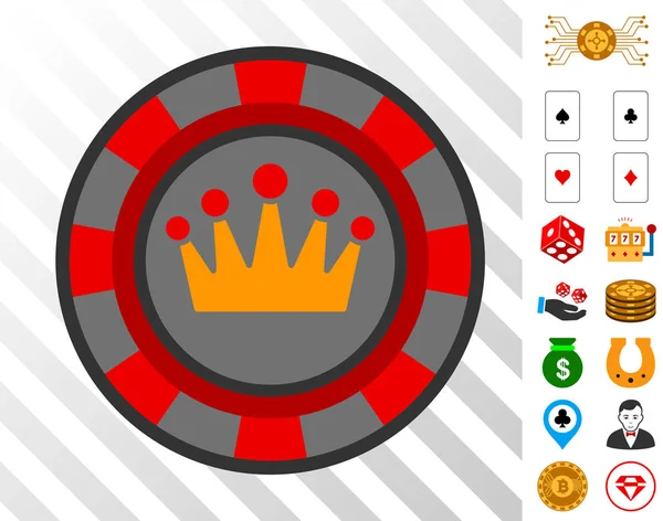 Royal Casino Chip Symbol mit Bonus — Stockvektor