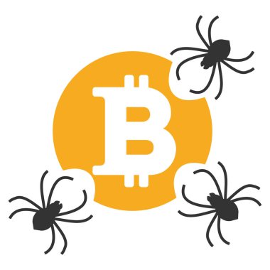 Bitcoin örümcek parazitler düz simgesi