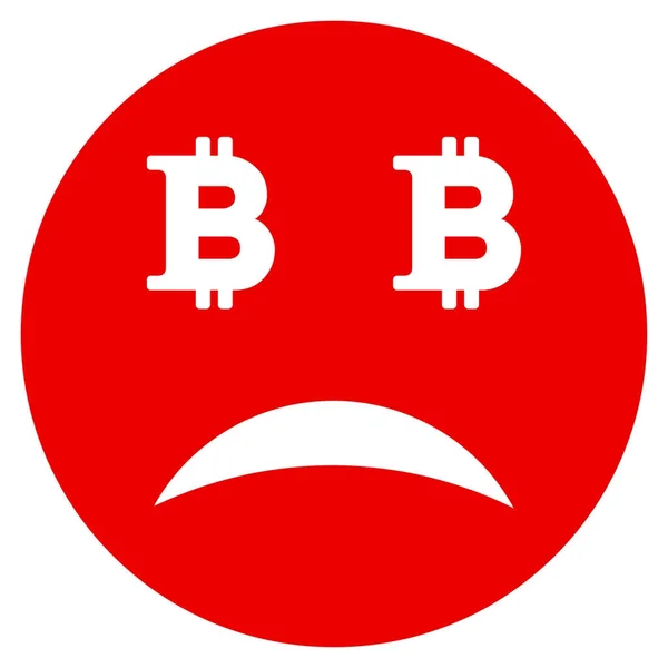Bitcoin เศร้า Smiley แบนไอคอน — ภาพถ่ายสต็อก