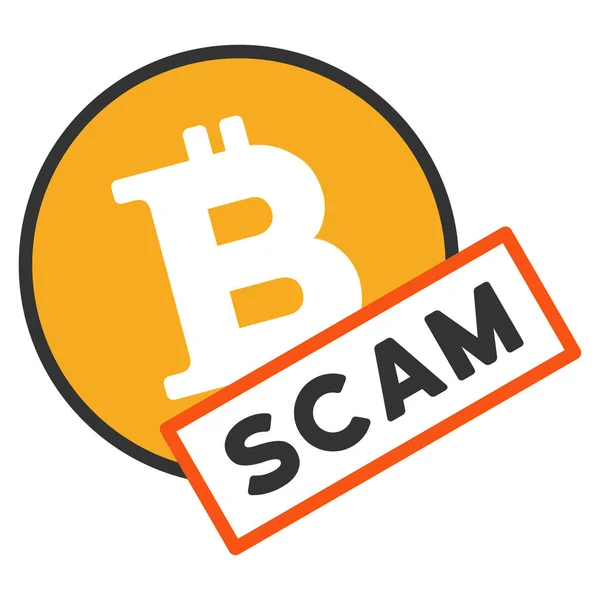 Bitcoin Scam platte pictogram — Stockfoto