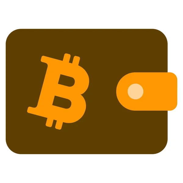 Bitcoin Wallet Icono plano — Foto de Stock