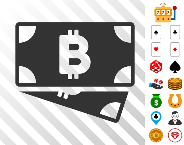 Bitcoin Cash Banknotes икона с бонусом — стоковый вектор