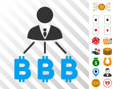 Bonus ile işadamı Bitcoin masraflar simgesi