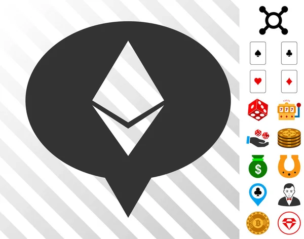 Ethereum Banner Balloon Icon with Bonus — Stock Vector