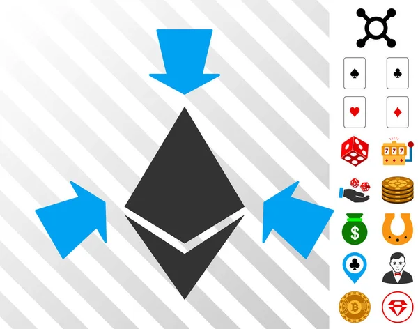 Ethereum Collect Arrows Icon with Bonus — Stock Vector