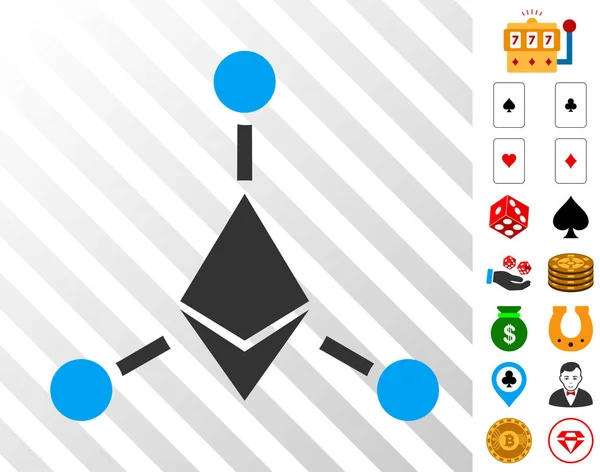 Ethereum Links Icon with Bonus — Stock Vector