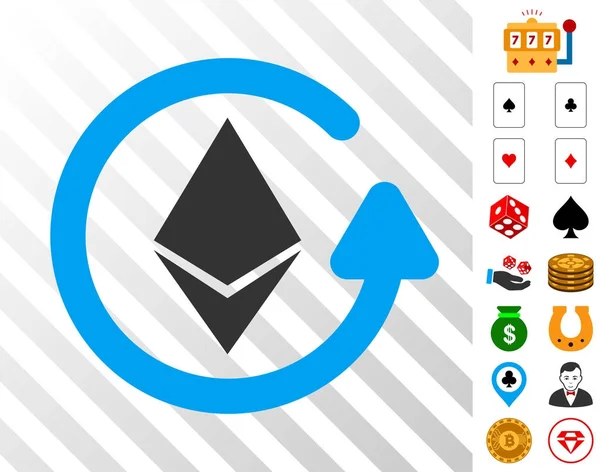 Ethereum Refund Icon with Bonus — Stock Vector