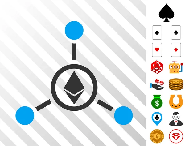 Ethereum Relations Icon with Bonus — Stock Vector