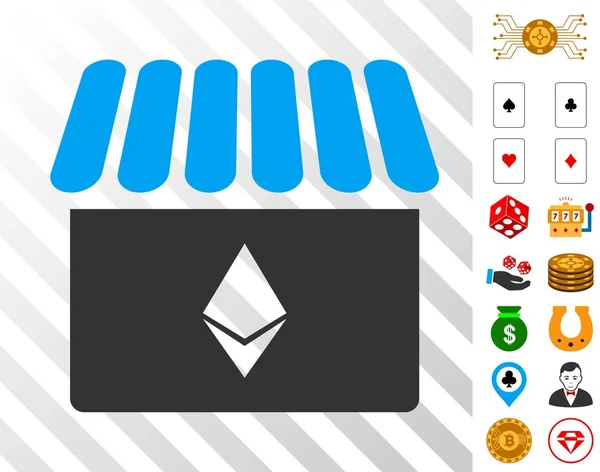 Ethereum Store Icon with Bonus — Stock Vector