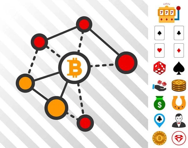 Bitcoin Broken піктограму мережі з бонусом — стоковий вектор
